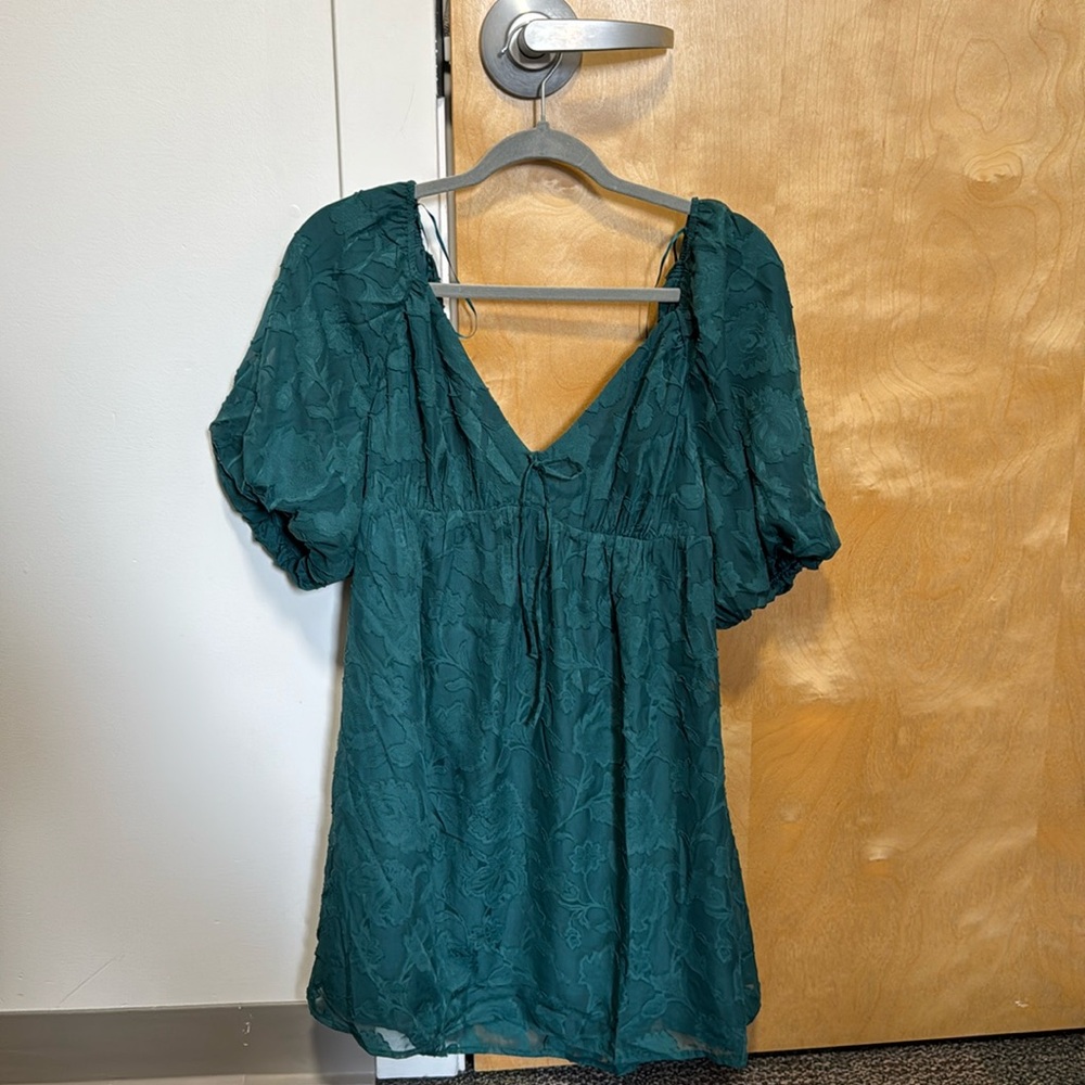 Green short altard state dress